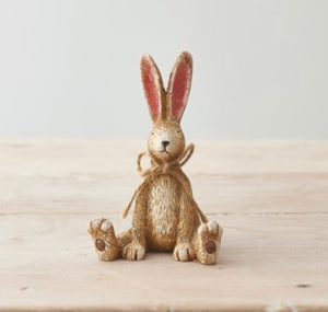 Sitting Rabbit With Jute Bow