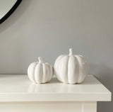 White Ceramic Pumpkin 8.5 cm