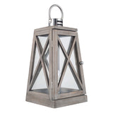 Grey And Chrome Lantern Table Lamp