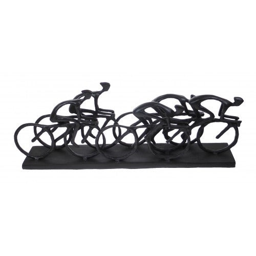 Black Metal Cyclist Peloton Figurine