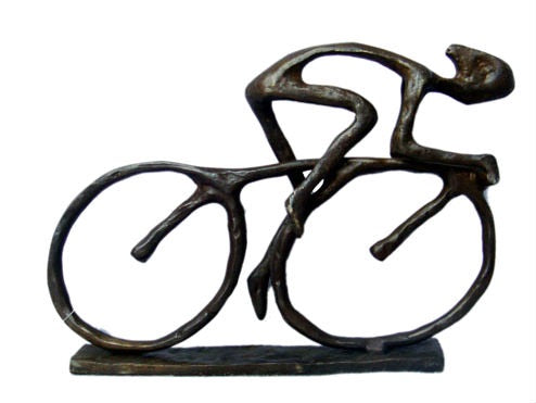 Black Metal Cyclist Figurine