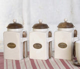 Country Cream  Ceramic Tea, Coffee and Sugar Set