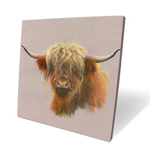 Mr Highland Cow Box Canvas Picture
