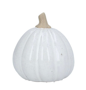 White Earthenware Pumpkin Ornament
