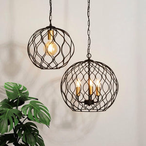 Honeycomb Black Metal Triple Pendant Lighting