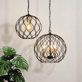 Honeycomb Black Metal Triple Pendant Lighting