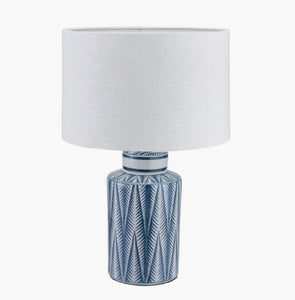 Samara Blue And White Aztec Table Lamp