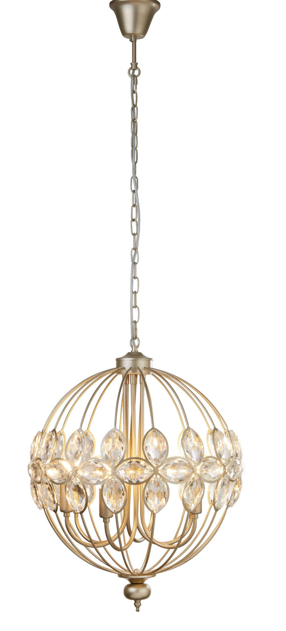 Champagne Crystal Pendant Light Fitting