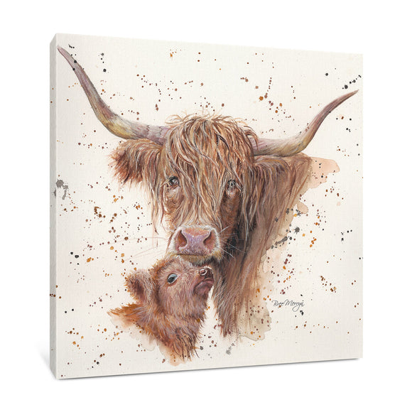 Highland Cow Mother And Calf Canvas