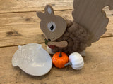 Wooden And Wool Squirrel