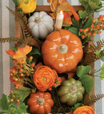 Orange Earthenware Pumpkin Ornament