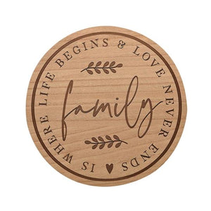 Wooden Round Family Plaque