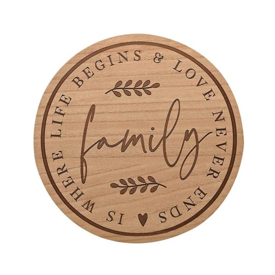 Wooden Round Family Plaque