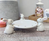 Trio Of Rabbits Ceramic Cake Stand