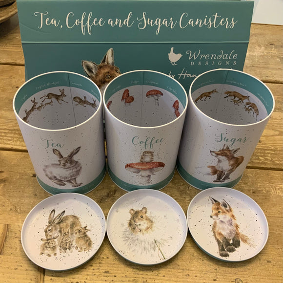 Wrendale Country Set Tea Coffee Sugar Canisters