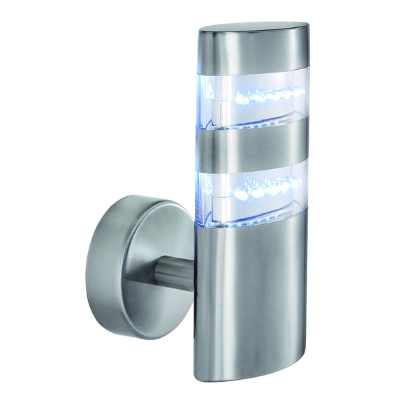 LED Satin Silver Outdoor Wall Lamp