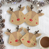 Reindeer Coasters Set Of 4
