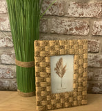 Small Checkered Rattan Weave Photo Frame