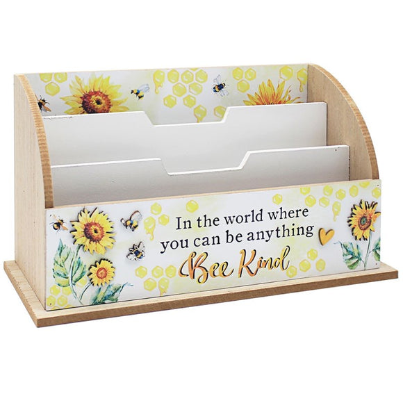 Wooden Letter Rack Sunflower And Bee Happy