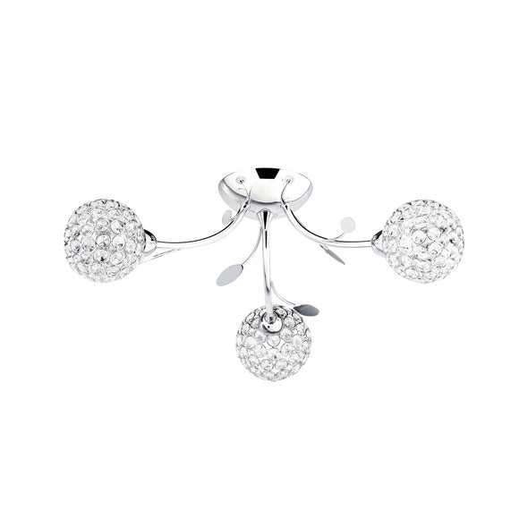Chrome And Crystal Ceiling Light