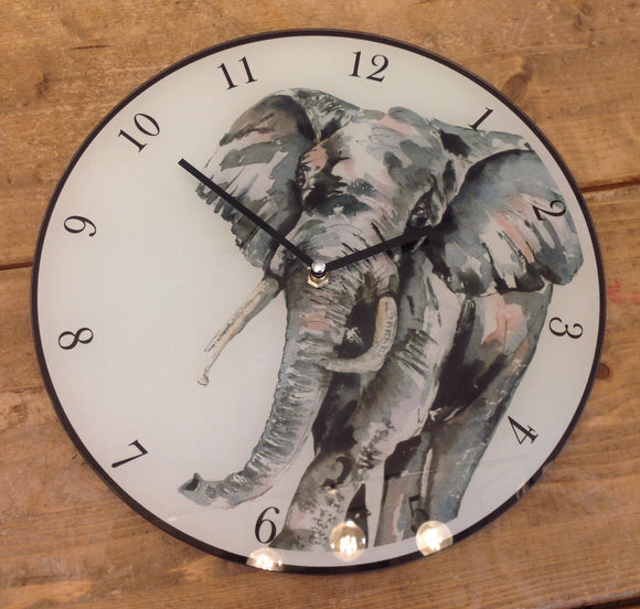 Glass Elephant Clock