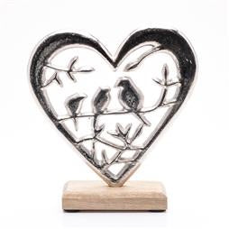 Chrome Heart With Love Birds