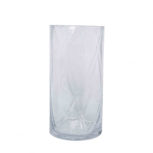 Wave Clear Glass Optic Vase Small