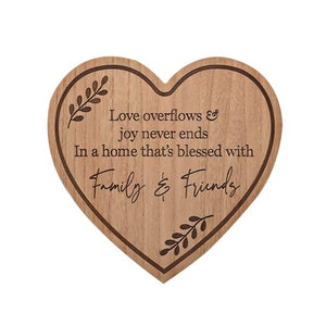 Wooden Heart Family And Friends Plaque