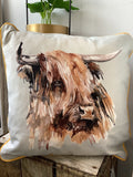 Meg Hawkins Highland Cow Cushion