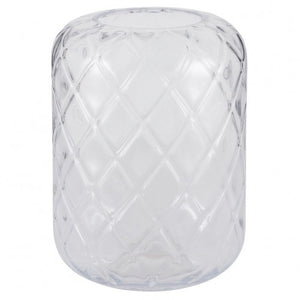 Small Quadrant Cut Clear Glass Vase