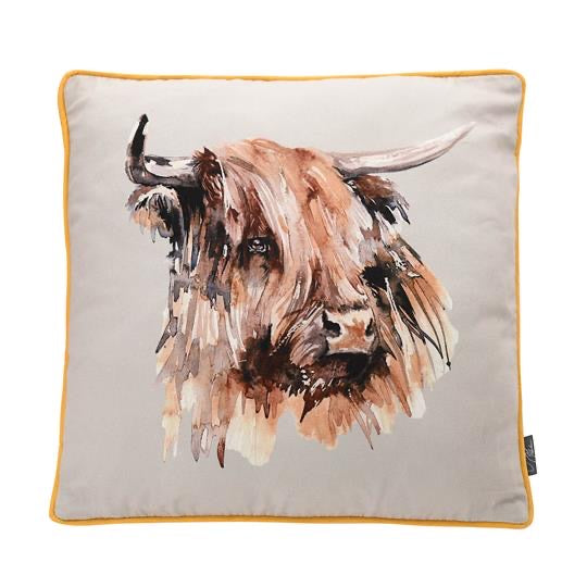 Meg Hawkins Highland Cow Cushion
