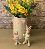 CeramicStanding Rabbit With Heart Shaped Balloon