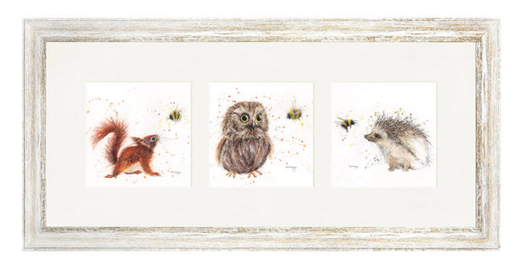 Bumble And Owl Squirrel And Hedgehog Buddies  Trilogy Frame