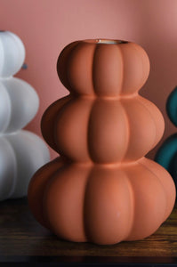 Terracotta Stacked Pumpkin Ceramic Vase