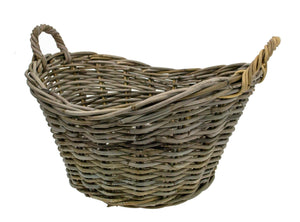 Wicker  Oval Linen Basket