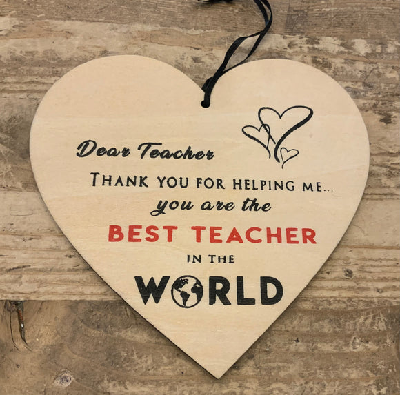 Dear Teacher Wooden Plaque