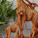 Wood Effect Giraffe Family