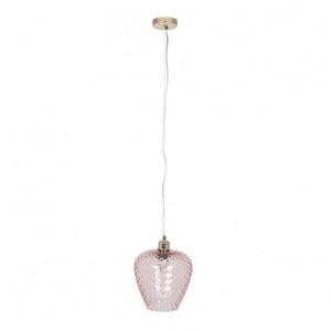 Almada Textured Blush Coloured Glass Pendant