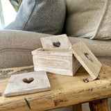 Set Of 6 Wooden Heart Coasters