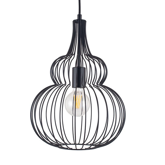 Industrial Black Wire Pendant Light Fitting