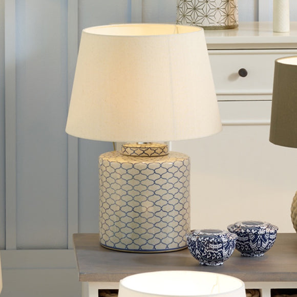 Grey And Blue Ceramic Table Lamp