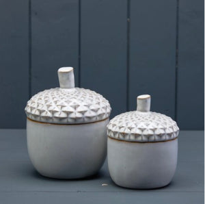 Medium Acorn Ceramic Glazed Storage Pot