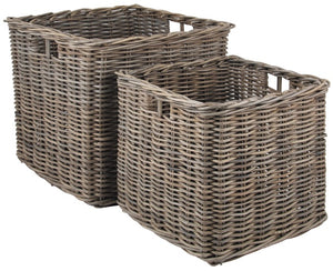 Wicker Set Of 2  Square Baskets