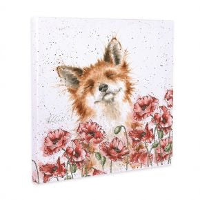 Poppy Field Fox Canvas