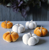 Velvet White Pumpkins Set Of 3