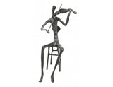 Metal Cast Sitting Violin Playing Figure