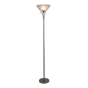 Dome Satin Silver Finish Floor Lamp