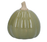 Medium Green Earthenware Pumpkin Ornament