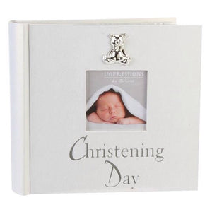 Christening Day Photo Frame With Silver Teddy