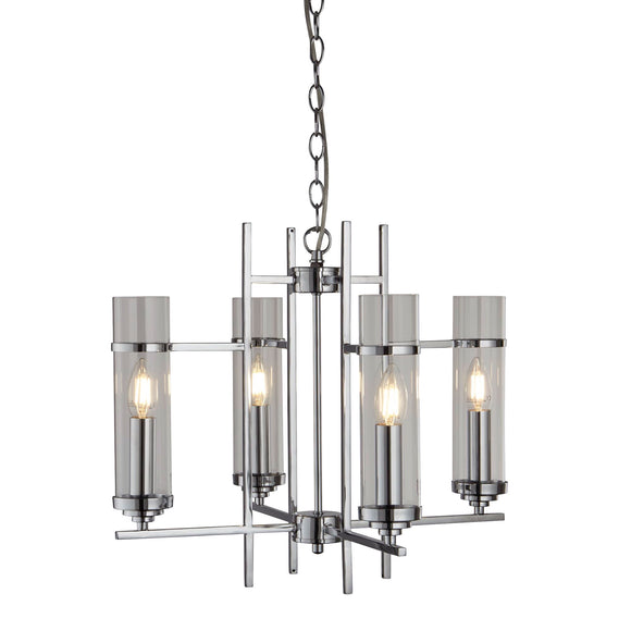 Modern Glass And Chrome Ceiling Light Fitting
